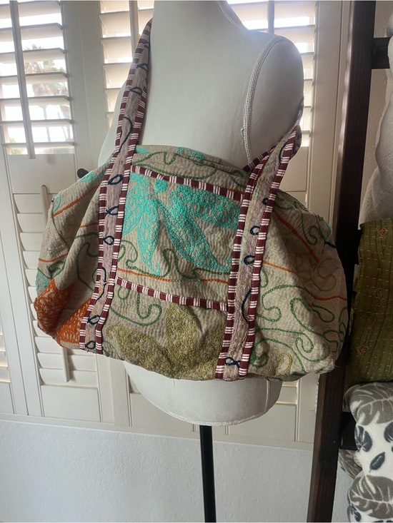 S1OAK Handbags - SIOAK One-of-a-Kind Embroidered Quilted Boho Oversized Shoulder Bag